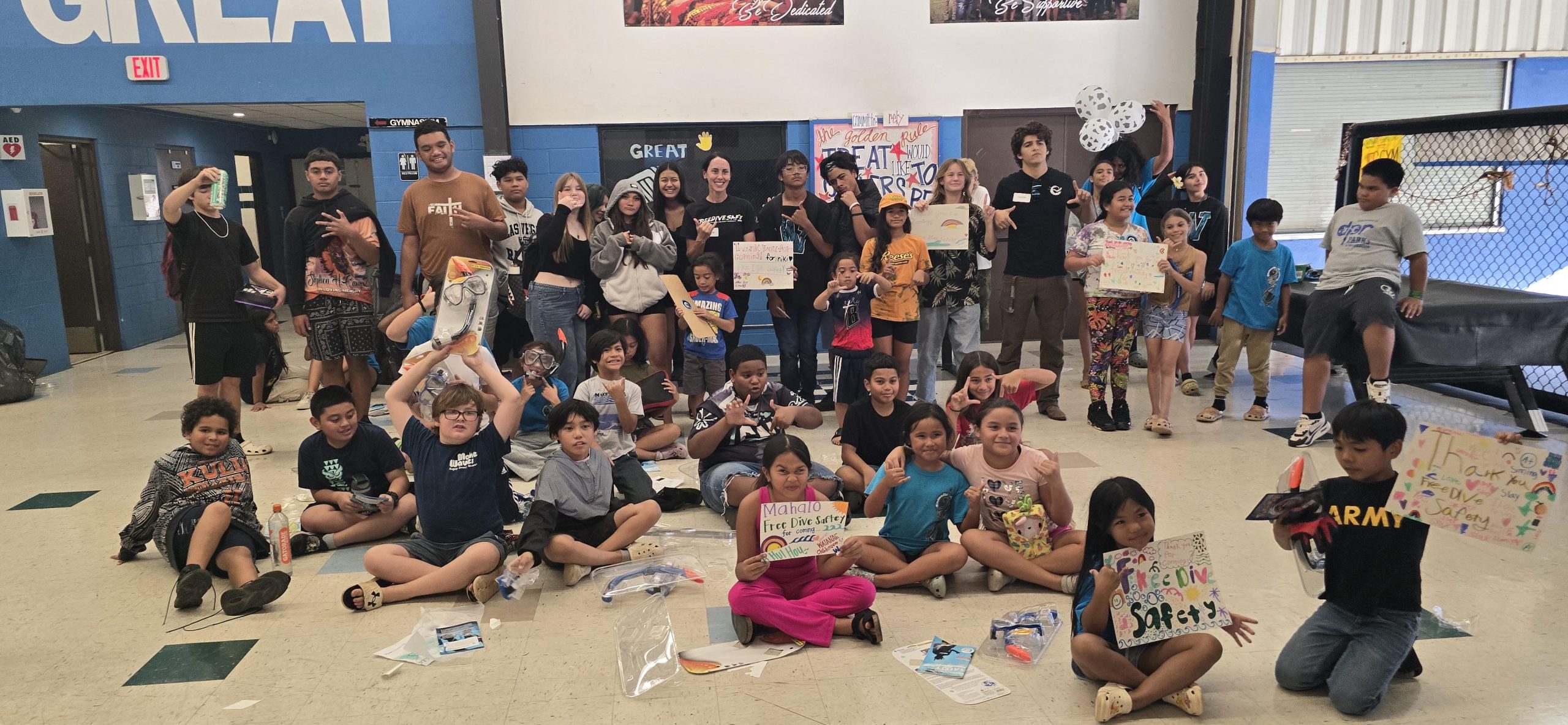FreediveSafe! Hawaii teaching at Waianae Boys and Girls Club with Niki Roderick